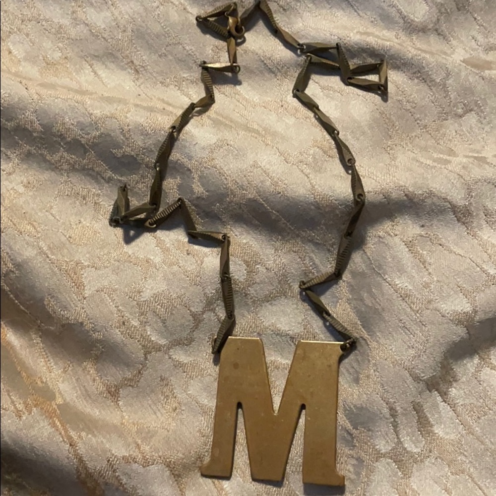 Metal “M” necklace
